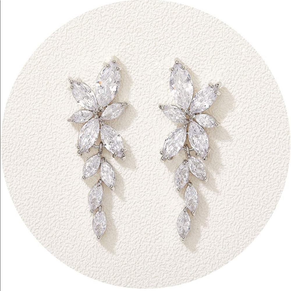 Marquise Cubic Zirconia Crystal Formal Drop Earring